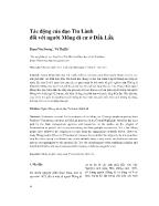 Tác động của đạo Tin Lành đối với người Mông di cư ở Đắk Lắk - Phạm Văn Dương