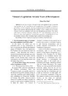 Vienam’s Legislation: Seventy Years of Development