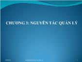 Bài giảng Khoa học quản lý đại cương - Chương 3: Nguyên tắc quản lý - Vũ Thị Cẩm Thanh