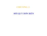 Bài giảng Kinh tế lượng - Chương 2: Hồi quy đơn biến