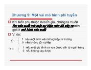 Bài giảng Kinh tế lượng - Chương 5: Một vài mô hình phi tuyến