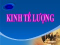 Bài giảng Kinh tế lượng - Chương mở đầu: Khái quát về kinh tế lượng