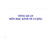 Bài giảng Kinh tế lượng - Chương mở đầu: Tổng quan môn học Kinh tế lượng