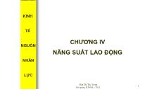 Bài giảng Kinh tế nguồn nhân lực - Chương 4: Năng suất lao động - Trần Thị Thu Trang