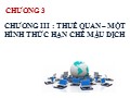 Bài giảng Kinh tế quốc tế - Chương III: Thuế quan – Một hình thức hạn chế mậu dịch