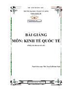 Bài giảng Kinh tế quốc tế - Nguyễn Hoàng Ngân