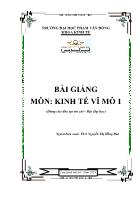 Bài giảng Kinh tế vĩ mô 1 - Nguyễn Thị Hồng Đào