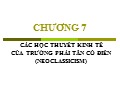 Bài giảng Lịch sử các học thuyết kinh tế - Chương 7: Các học thuyết kinh tế của trường phái tân cổ điển (Neoclassicism) - Trần Văn Thắng