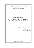 Bài giảng Tư tưởng Hồ Chí Minh - Phạm Quang Hiệp