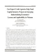 Can export credit agencies help fund capital intensive projects in emerging industrializing economies? Lessons and applicability in Vietnam