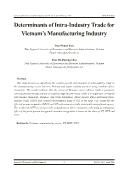 Determinants of intra-industry trade for Vietnam’s manufacturing industry