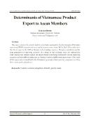 Determinants of Vietnamese product export to Asean members