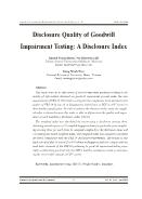 Disclosure quality of goodwill impairment testing: A disclosure index