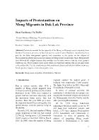 Impacts of protestantism on Mong Migrants in Dak Lak province