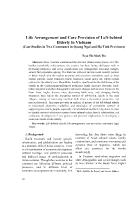 Life arrangement and care provision of left-behind elderly in Vietnam (Case studies in two communes in Quang Ngai and Ha Tinh provinces)