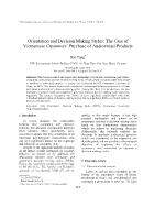 Orientation and decision making styles: The case of Vietnamese customers’ purchase of audiovisual products