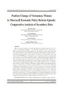 Position change of Vietnamese women in macrocell economic policy reform episode: Comparative analysis of secondary data