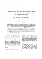 The Concentration and Competition of Vietnam Mobile Telecommunications Market Through HHI and Elasticity of Demand