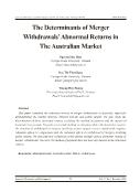 The determinants of merger withdrawals’ abnormal returns in the Australian market