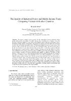 The quality of industrial policy and middle income traps: Comparing Vietnam with other countries