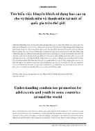 Tìm hiểu việc khuyến khích sử dụng bao cao su cho vị thành niên và thanh niên tại một số quốc gia trên thế giới