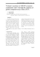 Vietnam‟s position in ASEAN economic community (AEC) through the analysis of global competitiveness index (GCI)