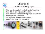 Bài giảng Cấu kiện điện tử - Chương 4: Transistor lưỡng cực