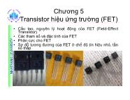 Bài giảng Cấu kiện điện tử - Chương 5: Transistor hiệu ứng trường (FET)