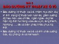 Bài giảng Cấu tạo và sửa chữa thông thường xe ôtô - Bài 5: Bảo dưỡng kỹ thuật xe ô tô