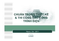 Bài giảng Chuẩn trong thiết kế & thi công các công trình điện - Chương 1: Tổng quan về thiết kế và thi công các công trình điện