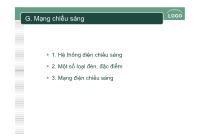 Bài giảng Chuẩn trong thiết kế & thi công các công trình điện - Chương 3: Thiết kế và thi công các công trình điện theo tiêu chuẩn IEC - Phần G: Mạng chiếu sáng