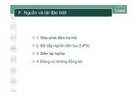 Bài giảng Chuẩn trong thiết kế & thi công các công trình điện - Chương 3: Thiết kế và thi công các công trình điện theo tiêu chuẩn IEC - Phần F: Nguồn và tải đặc biệt