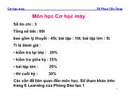 Bài giảng Cơ học máy - Chương mở đầu - Phan Tấn Tùng