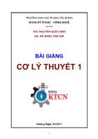 Bài giảng Cơ lý thuyết 1 - Nguyễn Quốc Bảo