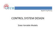 Bài giảng Control system design - Chapter III: State variable models - Nguyễn Công Phương