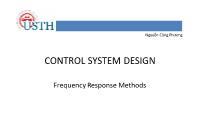 Bài giảng Control system design - Chapter VIII: Frequency Response Methods - Nguyễn Công Phương