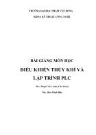 Bài giảng Điều khiển thủy khí và lập trình PLC