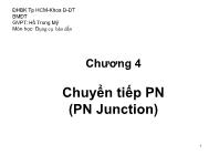 Bài giảng Dụng cụ bán dẫn - Chương 4: Chuyển tiếp PN (PN Junction) (Phần 2) - Hồ Trung Mỹ