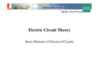 Bài giảng Electric circuit theory - Chapter I: Basic elements of electrical circuits - Nguyễn Công Phương