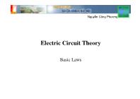 Bài giảng Electric circuit theory - Chapter II: Basic laws - Nguyễn Công Phương