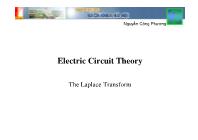 Bài giảng Electric circuit theory - Chapter XIV: The Laplace Transform - Nguyễn Công Phương