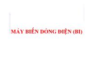 Bài giảng Khí cụ điện cao áp - Chương 15: Máy biến dòng điện (BI)