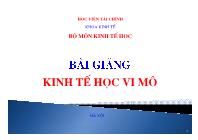 Bài giảng Kinh tế học vi mô - Chương 1: Nền kinh tế và kinh tế học