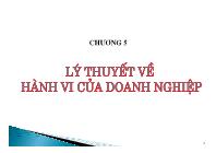 Bài giảng Kinh tế học vi mô - Chương 5: Lý thuyết về hành vi của doanh nghiệp