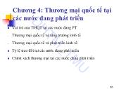 Bài giảng Kinh tế quốc tế 2 - Chương 4: Thương mại quốc tế tại các nước đang phát triển