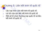 Bài giảng Kinh tế quốc tế 2 - Chương 5: Liên kết kinh tế quốc tế