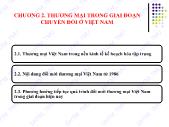 Bài giảng Kinh tế thương mại Việt Nam - Chương 2: Thương mại trong giai đoạn chuyển đổi ở Việt Nam