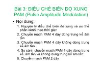 Bài giảng Kỹ thuật chuyển mạch - Chương 1: Chuyển mạch kênh (Circuit switching) - Bài 2: Điều chế biên độ xung PAM