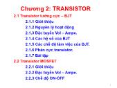 Bài giảng Kỹ thuật điện - Chương 2: Transistor