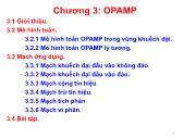 Bài giảng Kỹ thuật điện - Chương 3: OPAMP